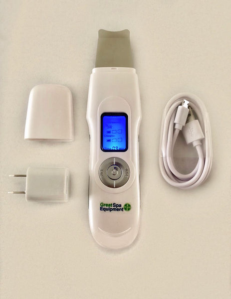 Limpiador facial ultrasonico con electro estimulador facial. (Skin Scrubber).